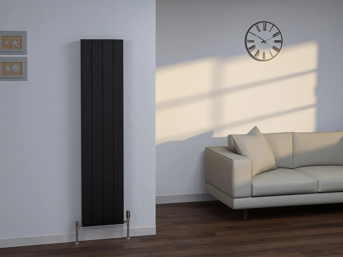 Calorifer decorativ  LOJIMAX colecția KALSEDON DOUBLE 1800x470 mm, BLACK SATIN