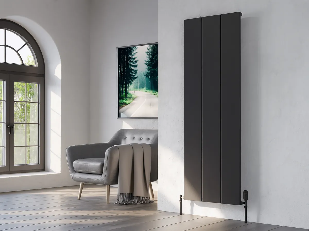 Дизайнерский радиатор LOJIMAX коллекция NISH 1600x404 мм, Черный