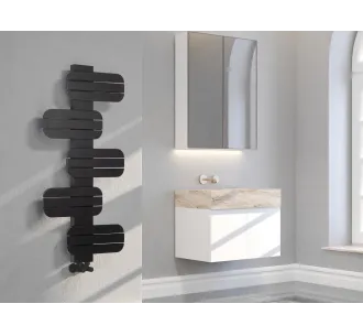 Uscător de prosoape de design LOJIMAX colecția BAMITO 1070x500 mm, Negru