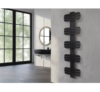 Uscător de prosoape de design LOJIMAX colecția DOSIA 1450x500 mm, Negru