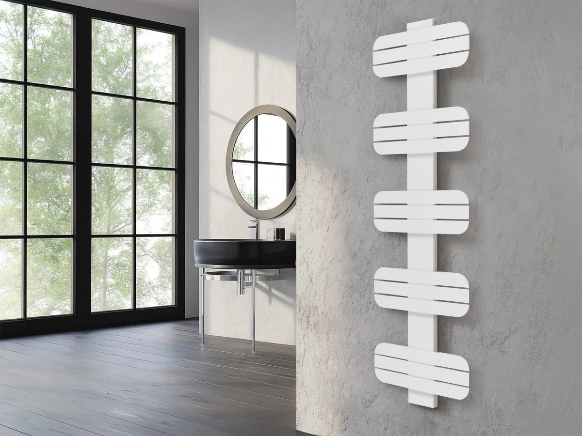 Uscător de prosoape de design LOJIMAX colecția DOSIA 1450x500 mm, Alb