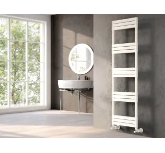 Дизайнерский полотенцесушитель LOJIMAX коллекция ELEGANT 1400x500 мм, Белый