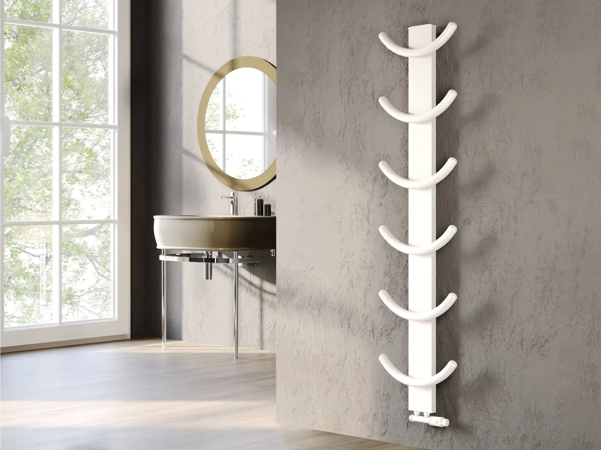 Uscător de prosoape de design LOJIMAX colecția OXY 1270x400 mm, Alb