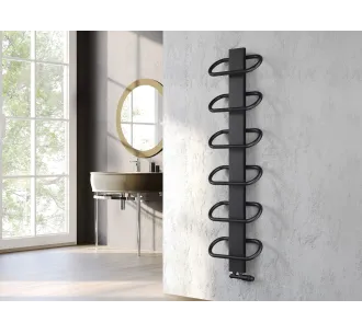 Uscător de prosoape de design LOJIMAX colecția PEARL 1490x400 mm, Negru