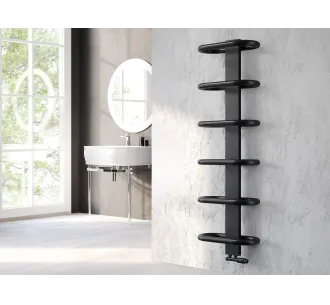 Uscător de prosoape de design LOJIMAX colecția TEOS 1170x400 mm, Negru