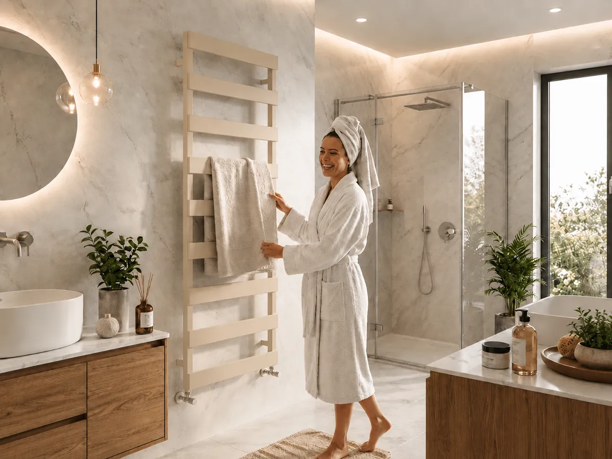 Дизайнерский полотенцесушитель CARISA коллекция NINOVA BATH 1180x500 мм, LEMON