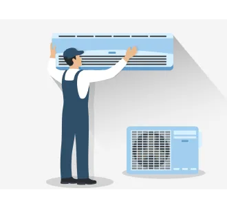 Instalarea finala (instalarea unitatii interioare si exterioare etapa doi) pentru aparatele de aer conditionat 24000 BTU