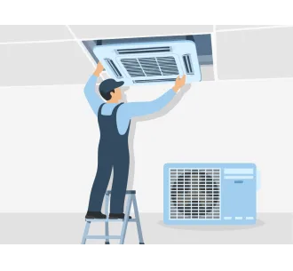 Instalarea standard conditionerelor de tip caseta 12000 BTU (3,1 - 4,1 kW)