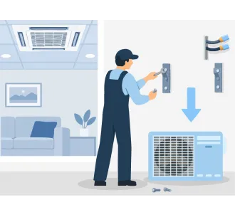 Demontarea unitatii exterioare de tip caseta 9000 BTU