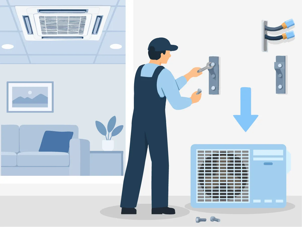 Demontarea unitatii exterioare de tip caseta 9000 BTU