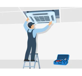 Instalarea unitatii interioare de tip caseta 9000 BTU