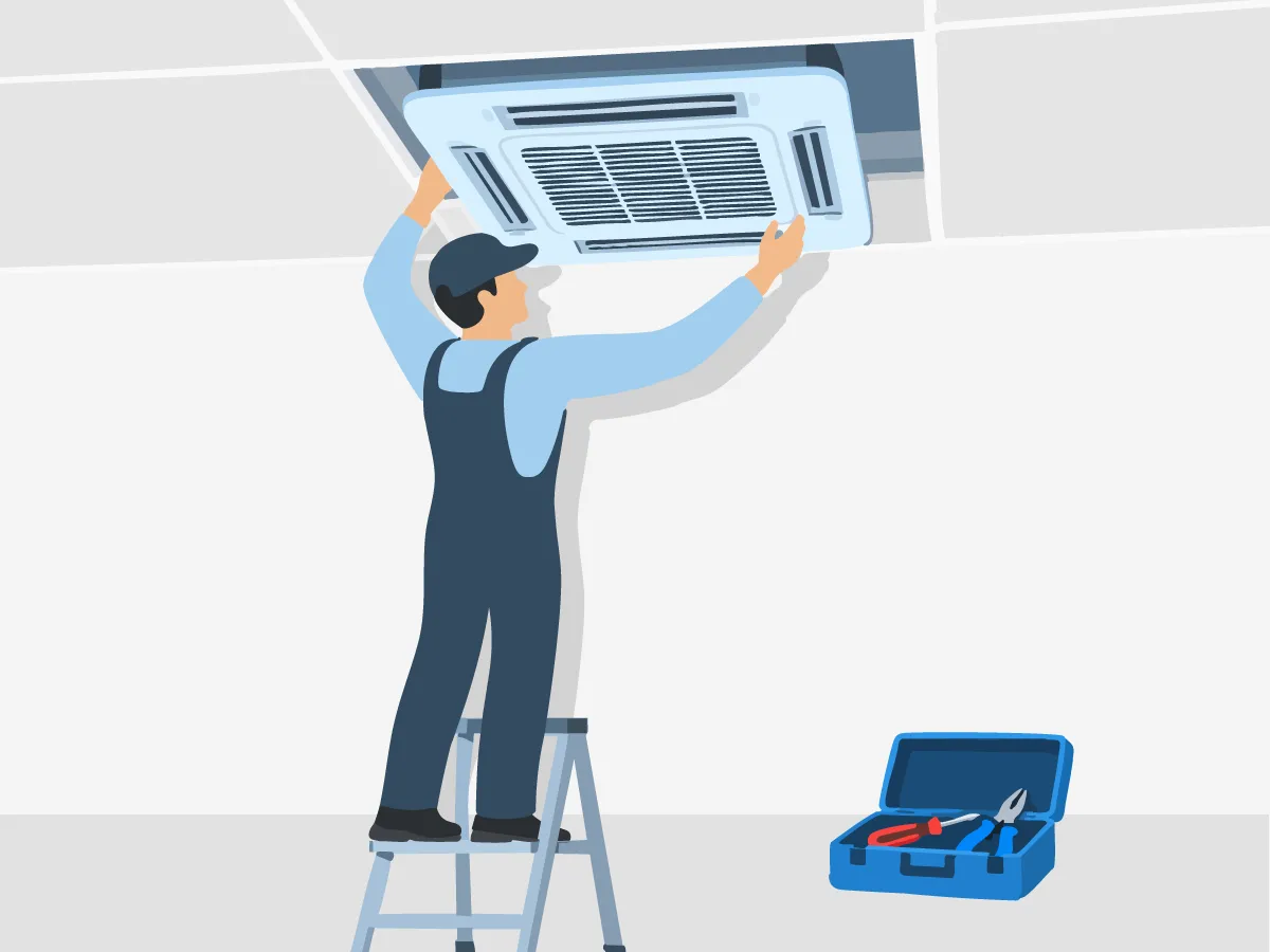 Instalarea unitatii interioare de tip caseta 9000 BTU