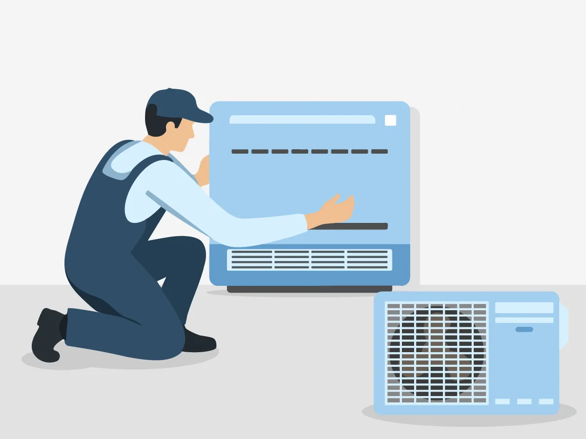 Стандартная установка консольных кондиционеров мощностью 18000 BTU (5,0 - 6,1 kW)