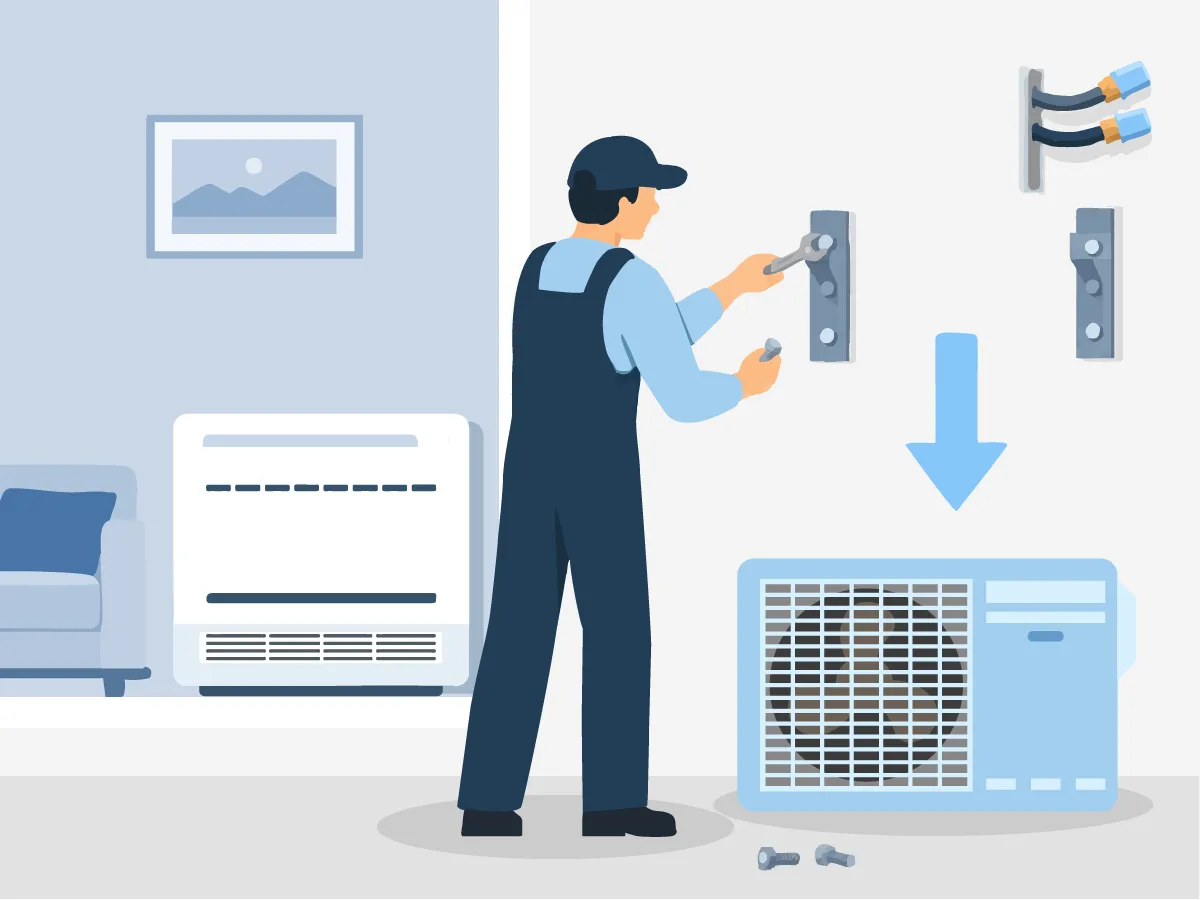 Demontarea unitatii exterioare de tip consola 12000 BTU