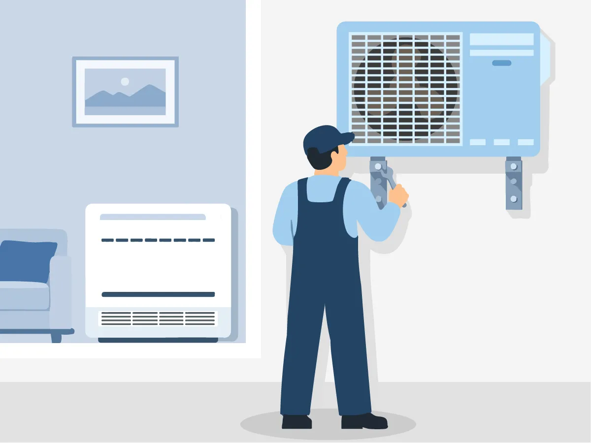 Instalarea unitatii exterioare de tip consola 9000 BTU