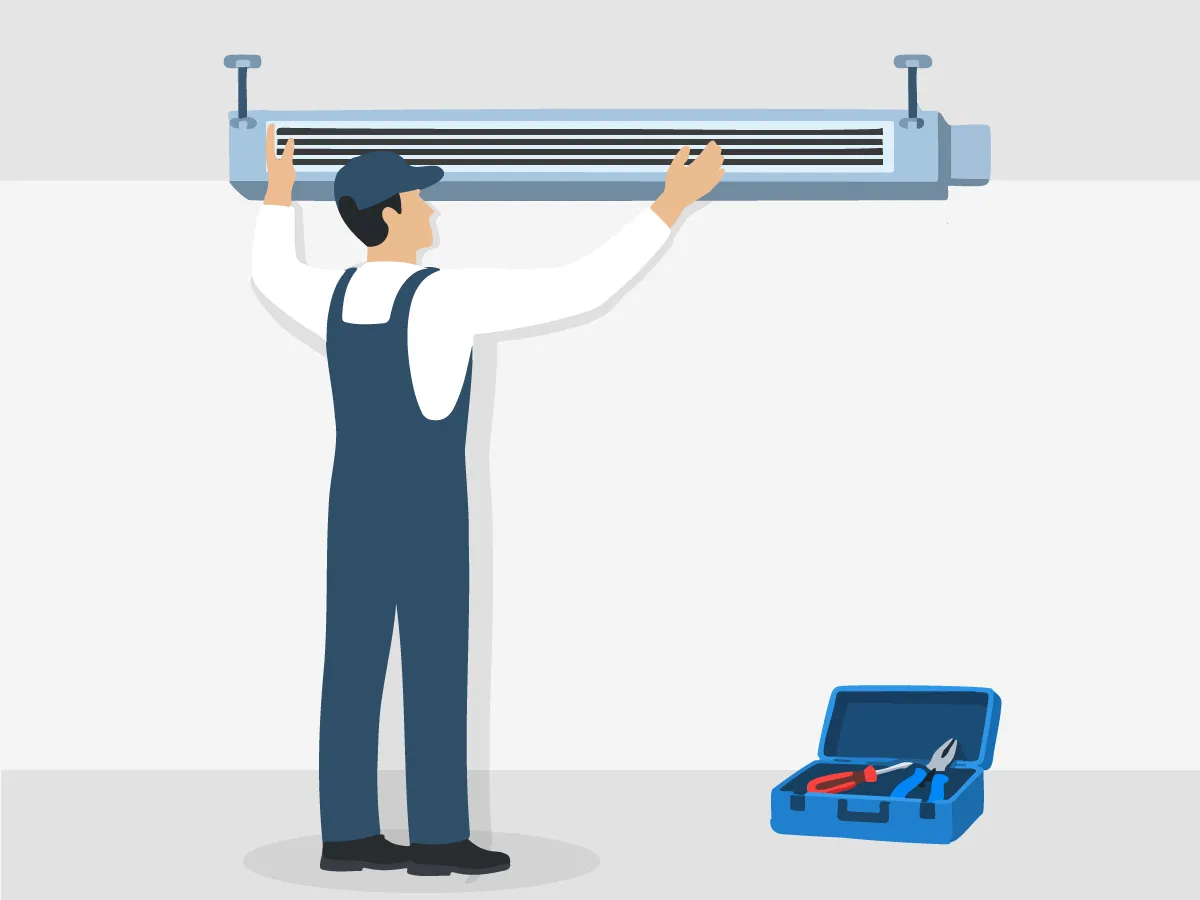Instalarea unitatii interioare de tip canal slim 9000 BTU