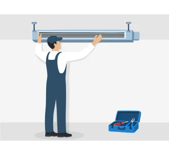 Instalarea unitatii interioare de tip canal slim 18000 BTU