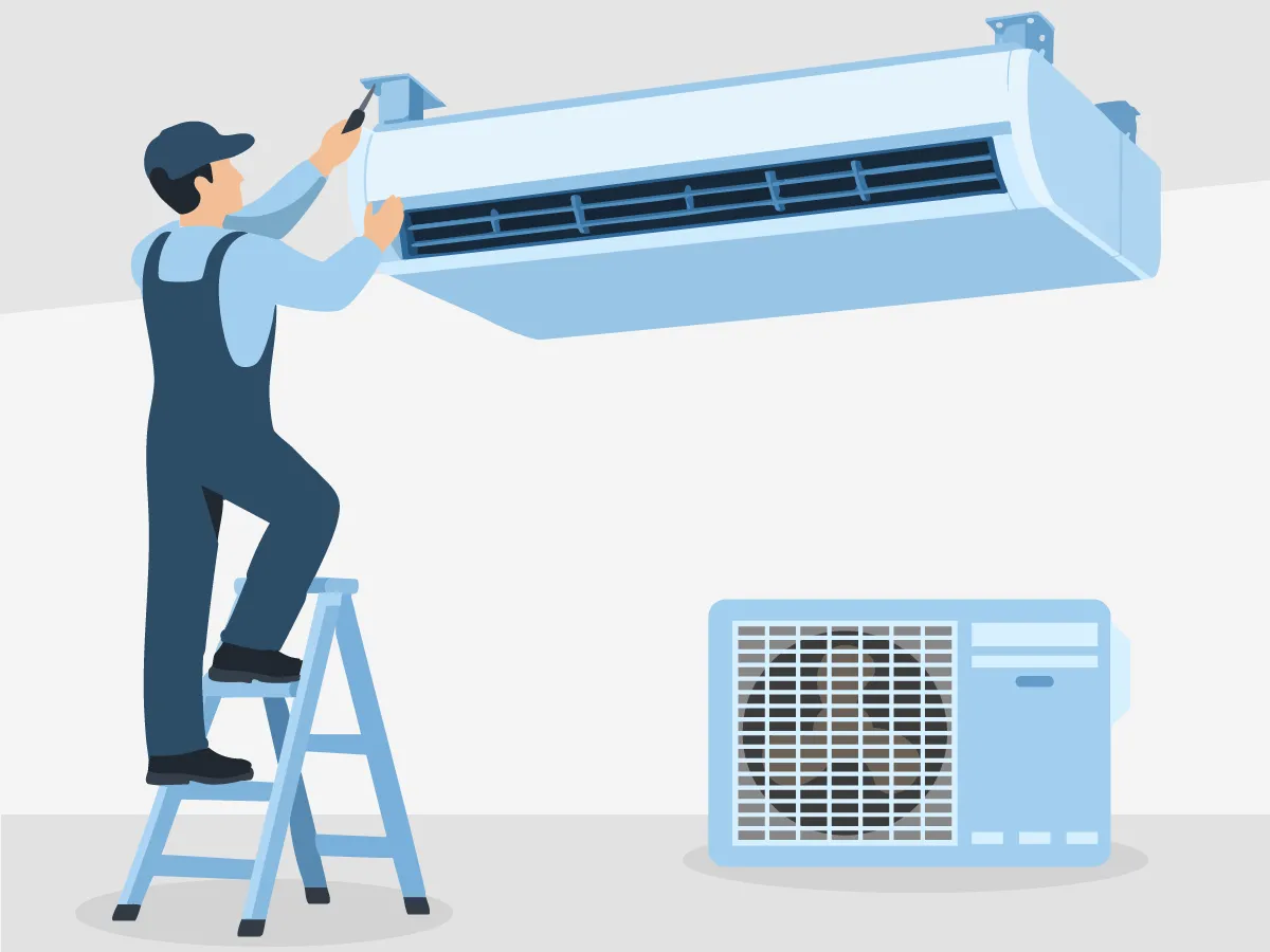 Instalarea standard conditionerelor de tip podea, tavan 28000 BTU (7,2 - 8,0 kW)