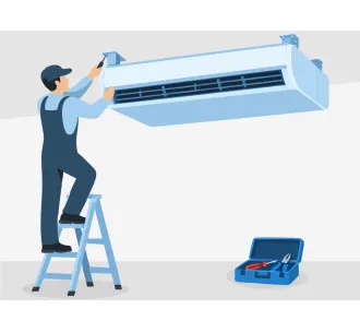 Instalarea unitatii interioare de tip podea, tavan 42000 BTU