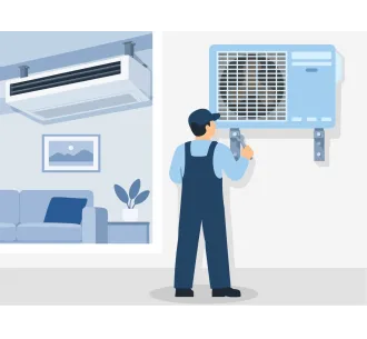Instalarea unitatii exterioare de tip podea, tavan 9000 BTU