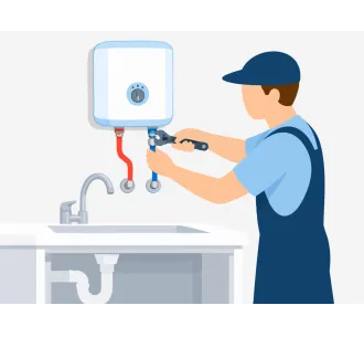 Instalarea boilerului  electric pana la 10 L (deasupra chiuvetei)