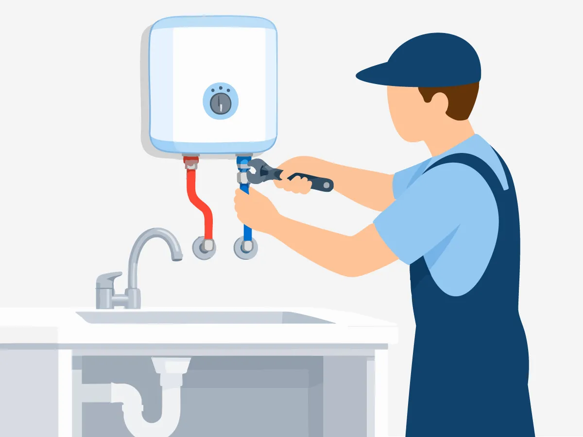 Instalarea boilerului  electric pana la 10 L (deasupra chiuvetei)