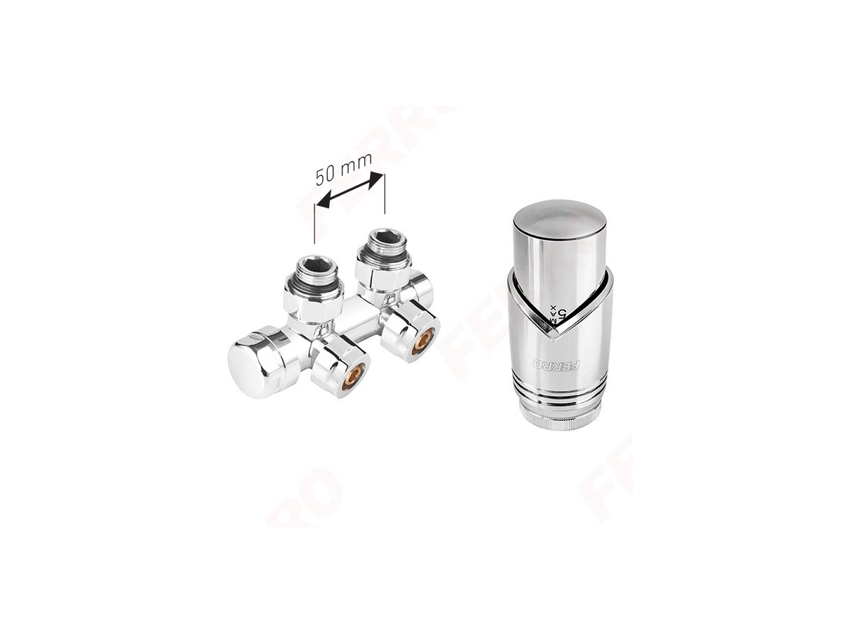 Robinet cal dublu Ferro 16*2 Chrome + cap termo