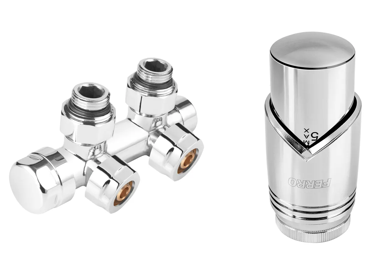 Robinet cal dublu Ferro 16*2 crom + cap termo