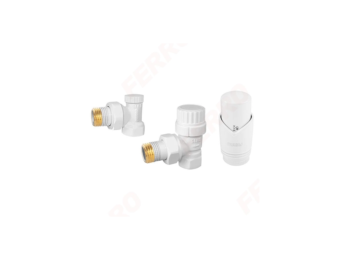 Robinet cal colt Ferro set 1/2 tur+retur White + cap termo