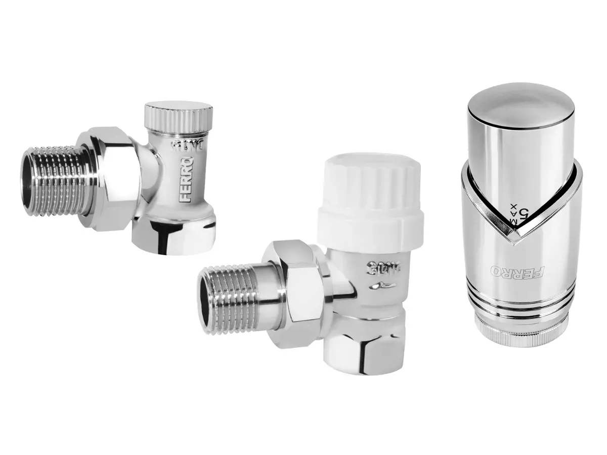 Robinet cal colt Ferro set 1/2 tur+retur Crom + cap termo