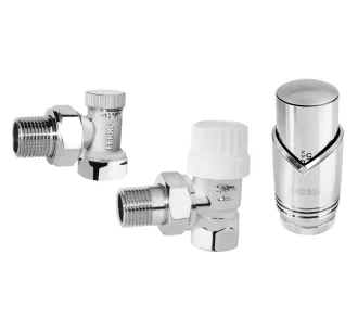 Robinet cal colt Ferro set 1/2 tur+retur Crom + cap termo