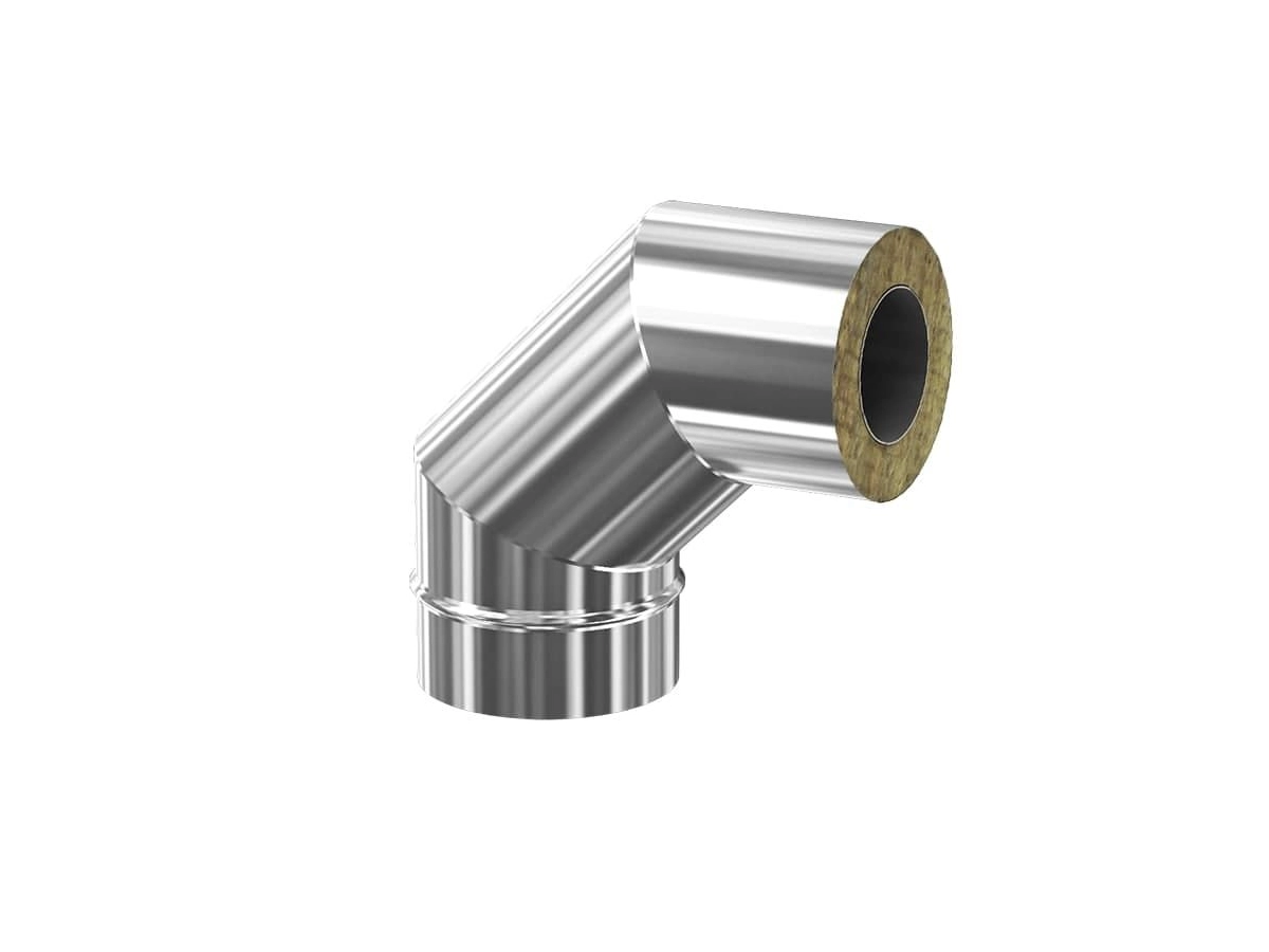 Unghi 90° izolat pentru cos de fum CORAX d.120-200 mm (inox 430/304)