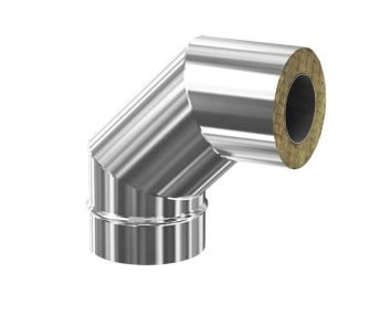 Unghi 90° izolat pentru cos de fum CORAX d.140-220 mm (inox 430/304)