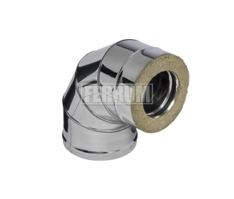 Cot 90° izolat pentru cos de fum FERRUM d.115-200 mm (inox 430/0,5 mm)