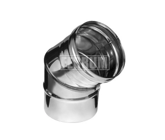 Cot 45° ne izolat pentru cos de fum FERRUM d.115 mm (inox 430/0,5 mm)