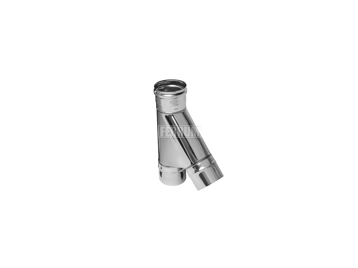 Teu 45° ne izolat pentru cos de fum FERRUM d.115 mm (inox 430/0,5 mm)