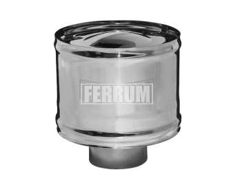 Terminal conic cu palariecu protectie vantului FERRUM d.130 mm (inox 430/0,5 mm)