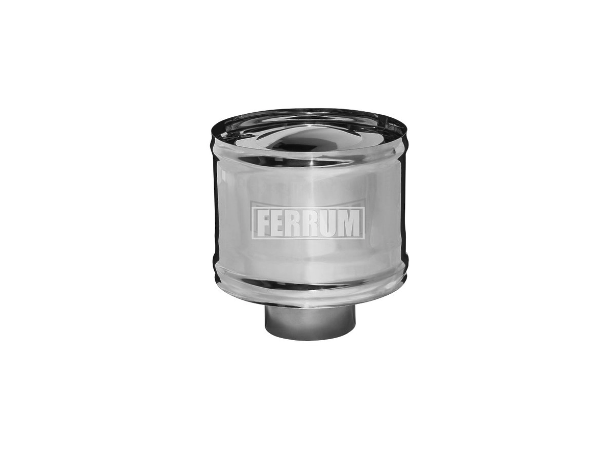 Terminal conic cu palariecu protectie vantului FERRUM d.130 mm (inox 430/0,5 mm)