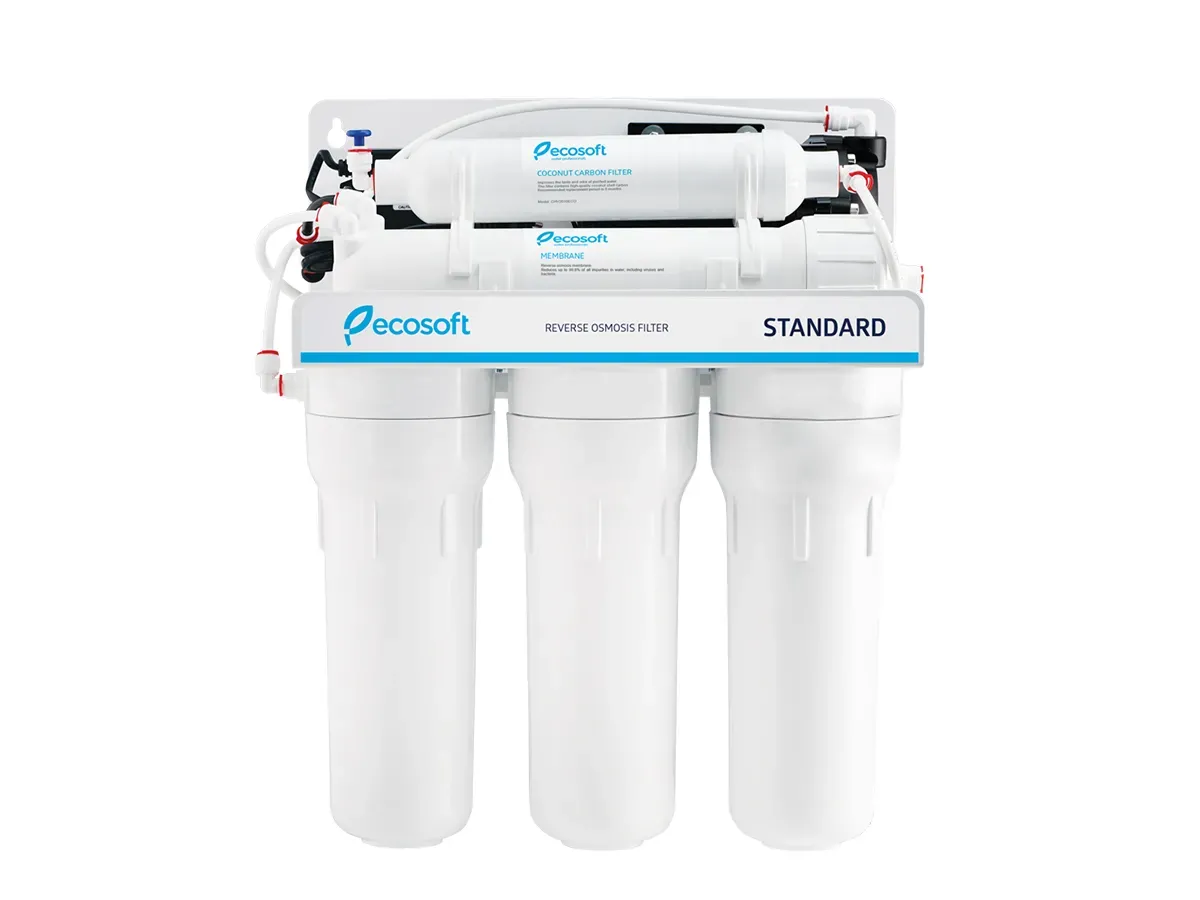 Filtru de osmoza inversa ECOSOFT 6-50P cu mineralizator si pompa pe cadru