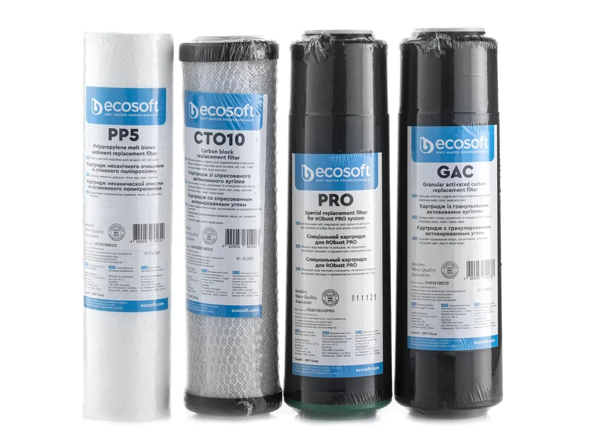 Set cartuse 1-2-3-4 ECOSOFT pentru filtru ROBUST PRO