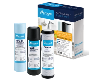 Set de cartuse prefiltrare pentru sistem cu osmoza inversa ECOSOFT (1-2-3) PURE SI AQUACALCIUM