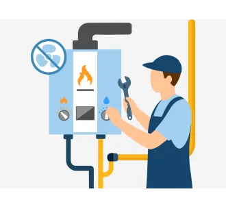 Instalarea standard a unui cazan pe gaz atmo (fara ventilator) 33-50 kW