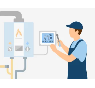 Conectarea termostatului de camera cu fir pana la 3 m