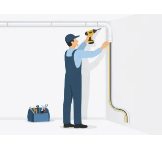 Preinstalarea (instalarea traseului, prima etapa) pentru aparatele de aer conditionat 7000-12000 BTU