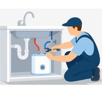 Instalarea boilerului electric pana la 15 L (sub chiuveta)