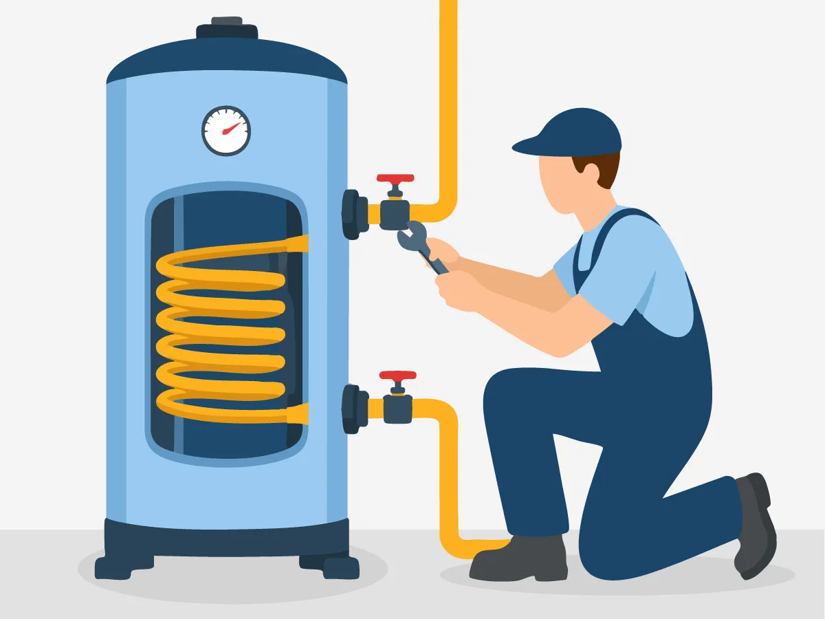 Instalarea boilerului autonom (cu serpentina) pana la 100 L
