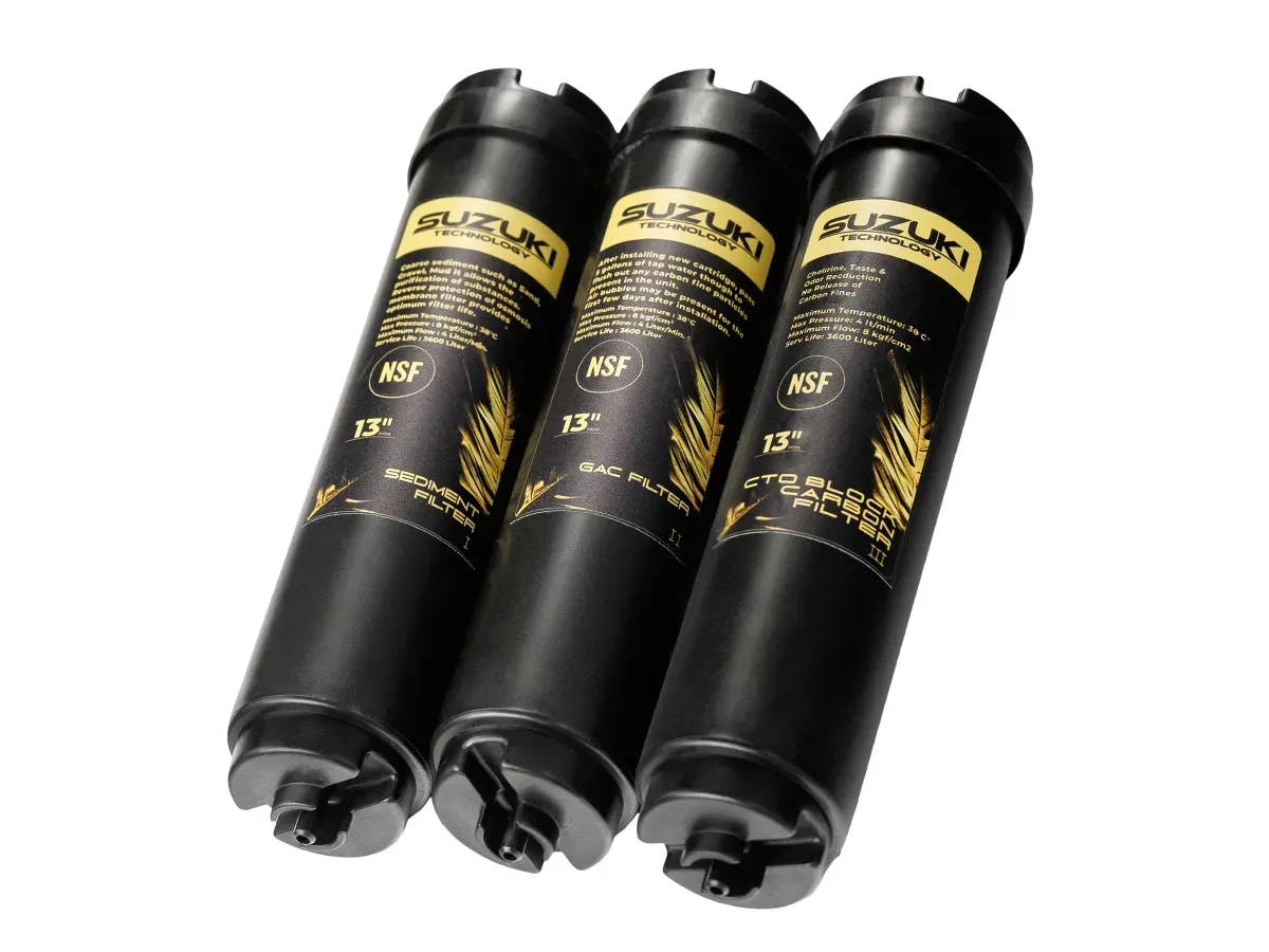 Set de cartușe de schimb pentru sistemele de osmoză inversă Suzuki (Sediment, GAC Carbon, Carbon Block)