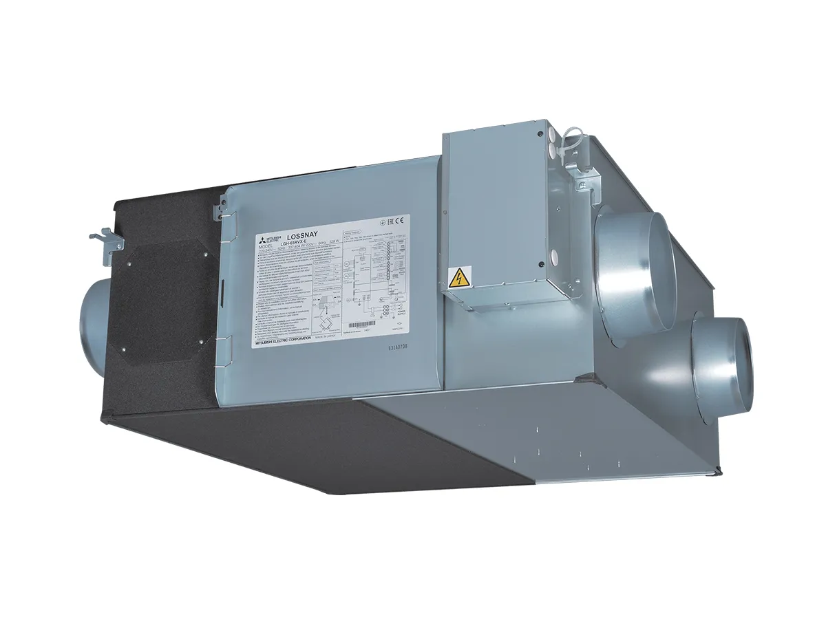 Recuperator de aer cu sistem de ventilație de alimentare și evacuare de tip Mitsubishi Electric LGH-50RVX3-E (debit de aer 500 m³/h)