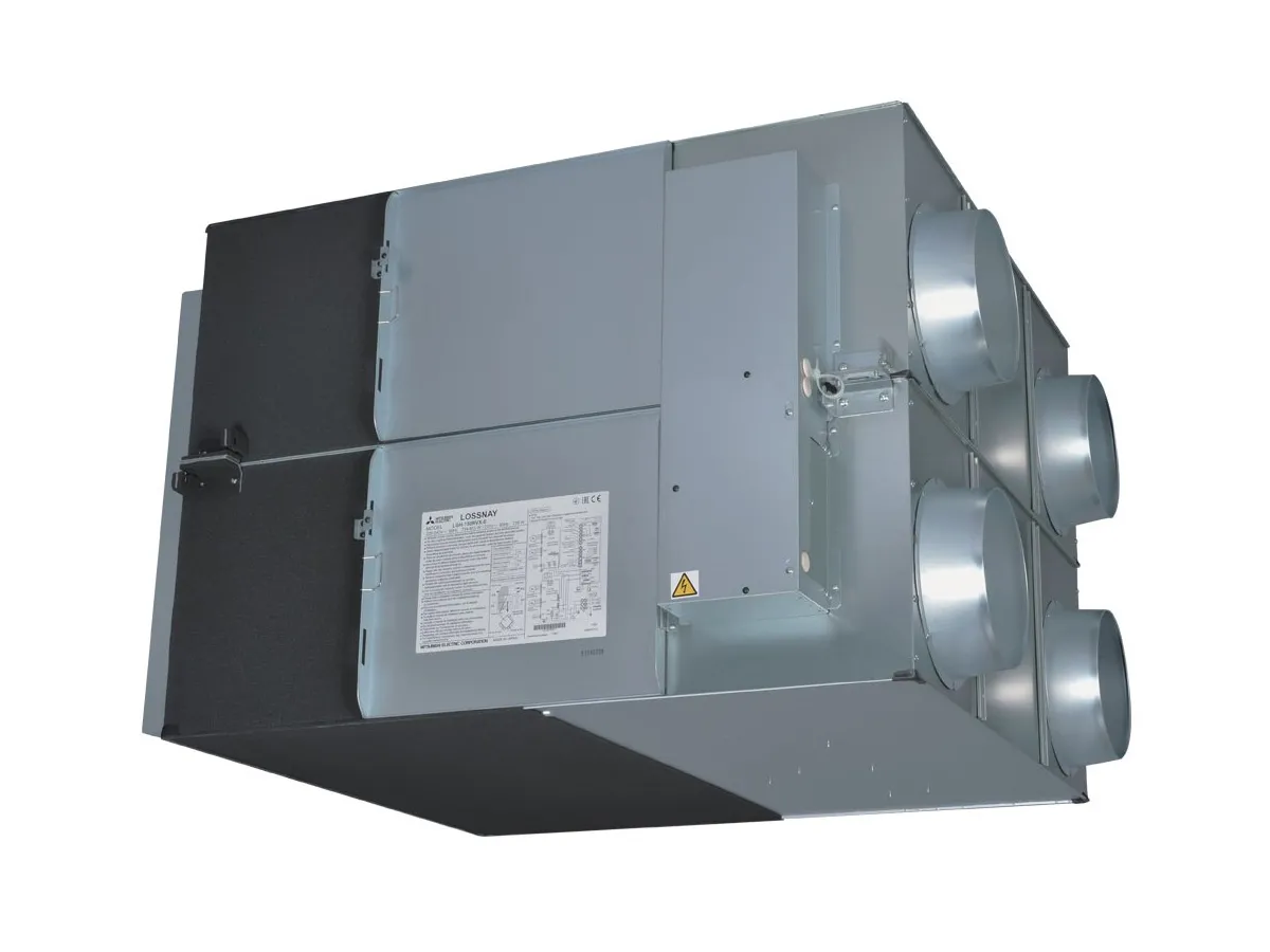 Recuperator de aer cu sistem de ventilație de alimentare și evacuare de tip Mitsubishi Electric LGH-150RVX3-E (debit de aer 1500 m³/h)