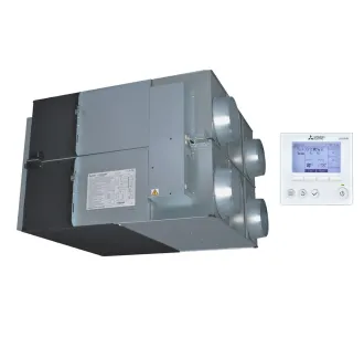 Recuperator de aer cu sistem de ventilație de alimentare și evacuare de tip Mitsubishi Electric LGH-150RVX3-E (debit de aer 1500 m³/h)